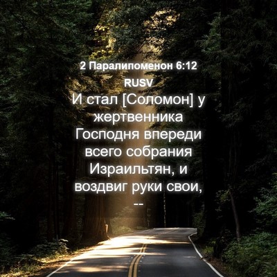Picture 04 - 2 Паралипоменон 6:12 RUSV - И стал [Соломон] у - Bible Verse Picture