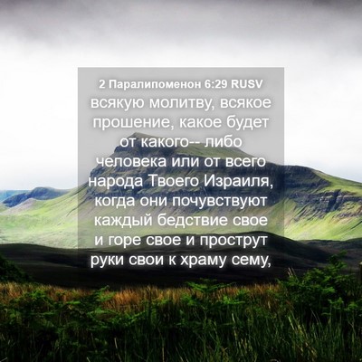 Picture 04 - 2 Паралипоменон 6:29 RUSV - всякую молитву, всякое - Bible Verse Picture