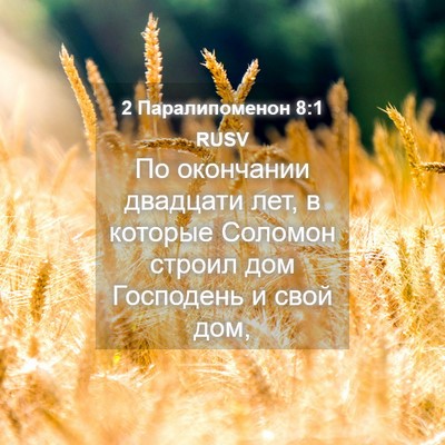 Picture 04 - 2 Паралипоменон 8:1 RUSV - По окончании двадцати лет, - Bible Verse Picture