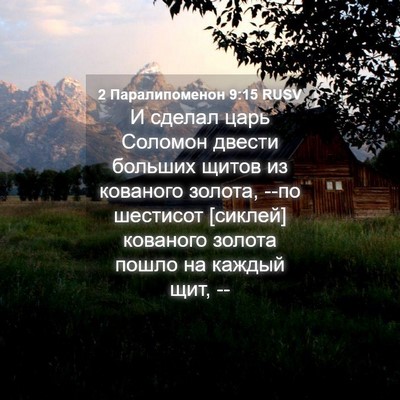 Picture 04 - 2 Паралипоменон 9:15 RUSV - И сделал царь Соломон - Bible Verse Picture