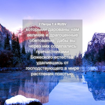 Picture 04 - 2 Петра 1:4 RUSV - которыми дарованы нам - Bible Verse Picture