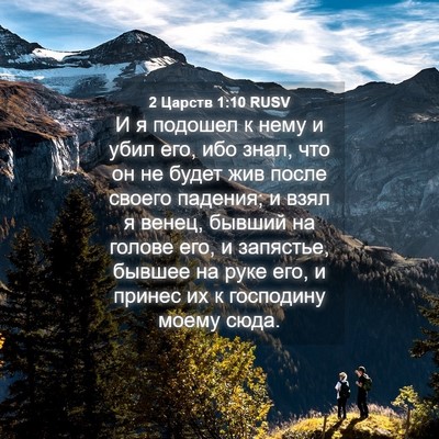 Picture 04 - 2 Царств 1:10 RUSV - И я подошел к нему и убил - Bible Verse Picture