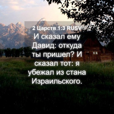 Picture 04 - 2 Царств 1:3 RUSV - И сказал ему Давид: откуда - Bible Verse Picture