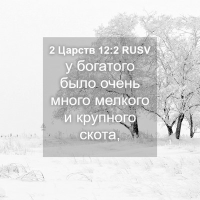 Picture 04 - 2 Царств 12:2 RUSV - у богатого было очень - Bible Verse Picture