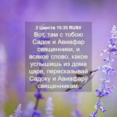 Picture 04 - 2 Царств 15:35 RUSV - Вот, там с тобою Садок и - Bible Verse Picture
