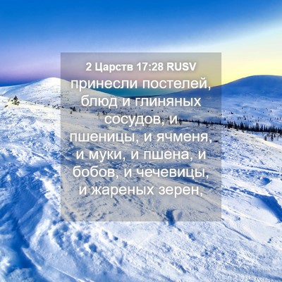Picture 04 - 2 Царств 17:28 RUSV - принесли постелей, блюд и - Bible Verse Picture