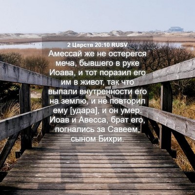 Picture 04 - 2 Царств 20:10 RUSV - Амессай же не остерегся - Bible Verse Picture