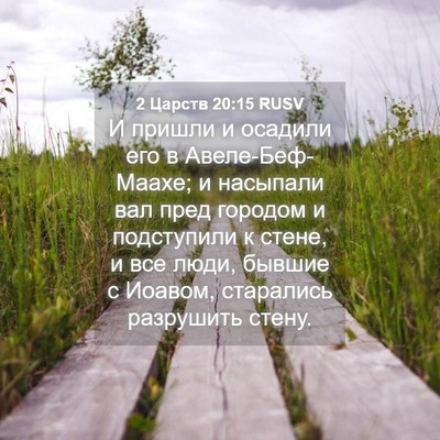 Picture 04 - 2 Царств 20:15 RUSV - И пришли и осадили его в - Bible Verse Picture