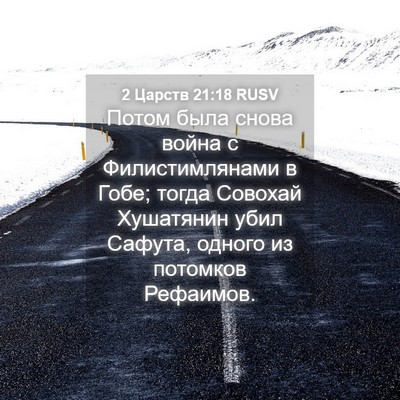 Picture 04 - 2 Царств 21:18 RUSV - Потом была снова война с - Bible Verse Picture