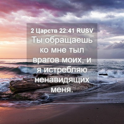 Picture 04 - 2 Царств 22:41 RUSV - Ты обращаешь ко мне тыл - Bible Verse Picture