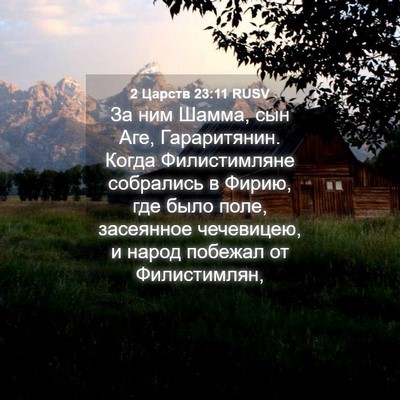 Picture 04 - 2 Царств 23:11 RUSV - За ним Шамма, сын Аге, - Bible Verse Picture
