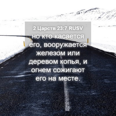 Picture 04 - 2 Царств 23:7 RUSV - но кто касается его, - Bible Verse Picture