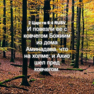Picture 04 - 2 Царств 6:4 RUSV - И повезли ее с ковчегом - Bible Verse Picture