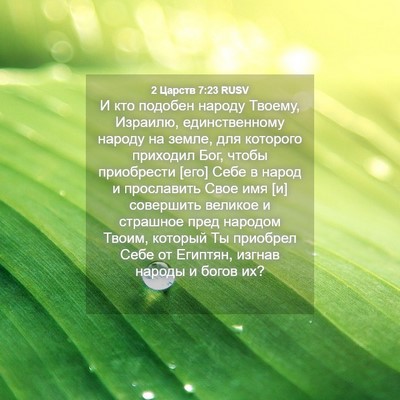 Picture 04 - 2 Царств 7:23 RUSV - И кто подобен народу - Bible Verse Picture