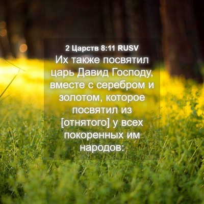 Picture 04 - 2 Царств 8:11 RUSV - Их также посвятил царь - Bible Verse Picture
