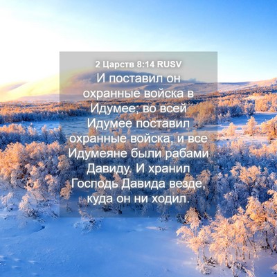 Picture 04 - 2 Царств 8:14 RUSV - И поставил он охранные - Bible Verse Picture