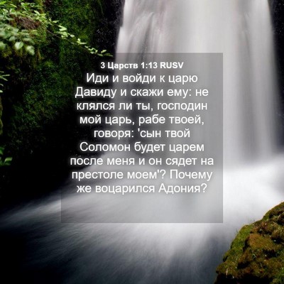 Picture 04 - 3 Царств 1:13 RUSV - Иди и войди к царю Давиду и - Bible Verse Picture
