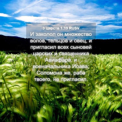 Picture 04 - 3 Царств 1:19 RUSV - И заколол он множество - Bible Verse Picture