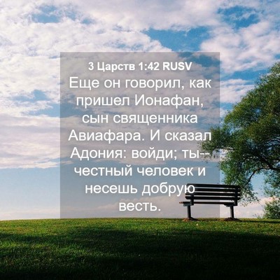 Picture 04 - 3 Царств 1:42 RUSV - Еще он говорил, как пришел - Bible Verse Picture