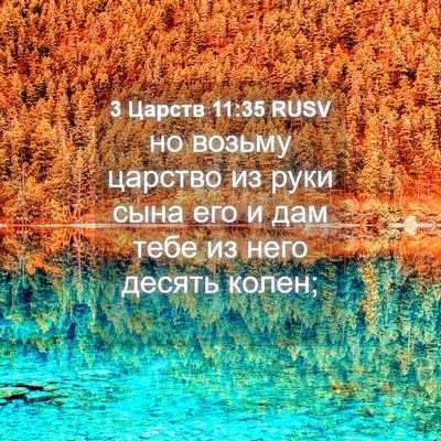 Picture 04 - 3 Царств 11:35 RUSV - но возьму царство из руки - Bible Verse Picture