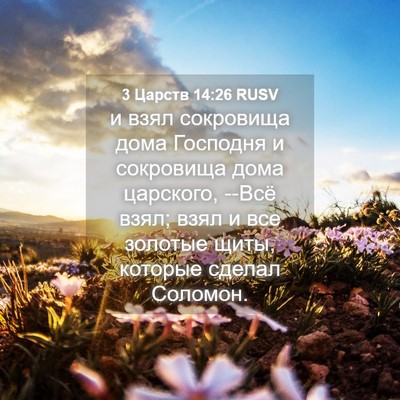 Picture 04 - 3 Царств 14:26 RUSV - и взял сокровища дома - Bible Verse Picture