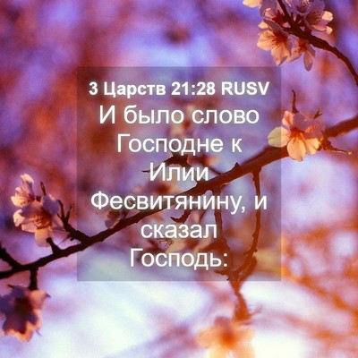Picture 04 - 3 Царств 21:28 RUSV - И было слово Господне к - Bible Verse Picture