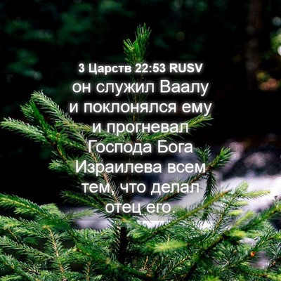 Picture 04 - 3 Царств 22:53 RUSV - он служил Ваалу и - Bible Verse Picture