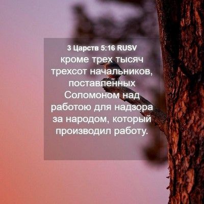 Picture 04 - 3 Царств 5:16 RUSV - кроме трех тысяч трехсот - Bible Verse Picture