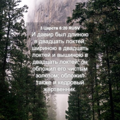 Picture 04 - 3 Царств 6:20 RUSV - И давир был длиною в - Bible Verse Picture