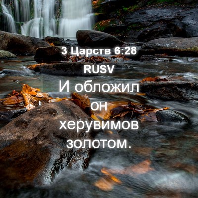 Picture 04 - 3 Царств 6:28 RUSV - И обложил он херувимов - Bible Verse Picture