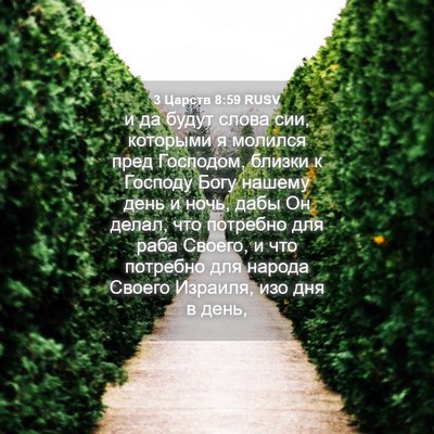 Picture 04 - 3 Царств 8:59 RUSV - и да будут слова сии, - Bible Verse Picture