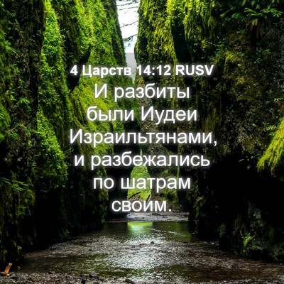 Picture 04 - 4 Царств 14:12 RUSV - И разбиты были Иудеи - Bible Verse Picture
