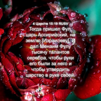Picture 04 - 4 Царств 15:19 RUSV - Тогда пришел Фул, царь - Bible Verse Picture