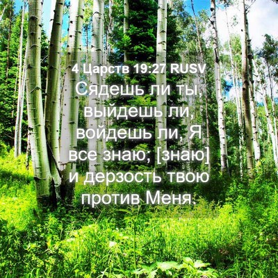 Picture 04 - 4 Царств 19:27 RUSV - Сядешь ли ты, выйдешь ли, - Bible Verse Picture