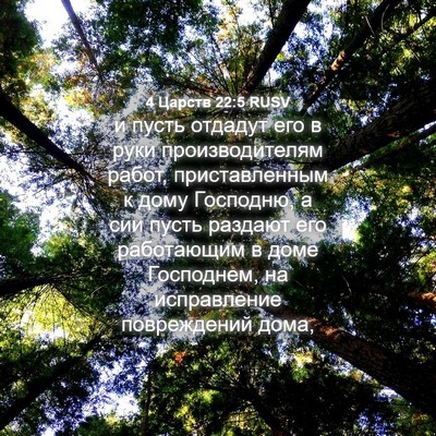 Picture 04 - 4 Царств 22:5 RUSV - и пусть отдадут его в руки - Bible Verse Picture