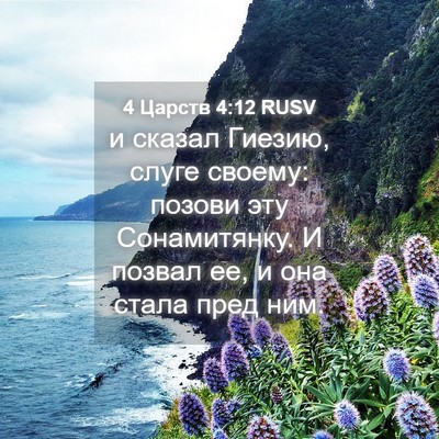 Picture 04 - 4 Царств 4:12 RUSV - и сказал Гиезию, слуге - Bible Verse Picture