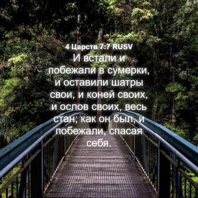 Picture 04 - 4 Царств 7:7 RUSV - И встали и побежали в - Bible Verse Picture
