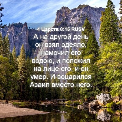 Picture 04 - 4 Царств 8:15 RUSV - А на другой день он взял - Bible Verse Picture