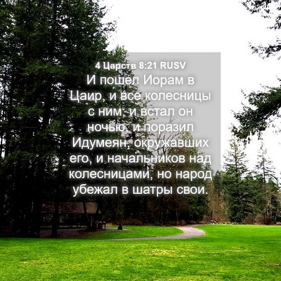 Picture 04 - 4 Царств 8:21 RUSV - И пошел Иорам в Цаир, и все - Bible Verse Picture