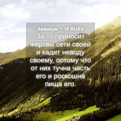 Picture 04 - Аввакум 1:16 RUSV - За то приносит жертвы сети - Bible Verse Picture