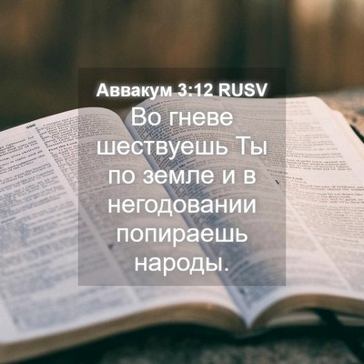 Picture 04 - Аввакум 3:12 RUSV - Во гневе шествуешь Ты по - Bible Verse Picture