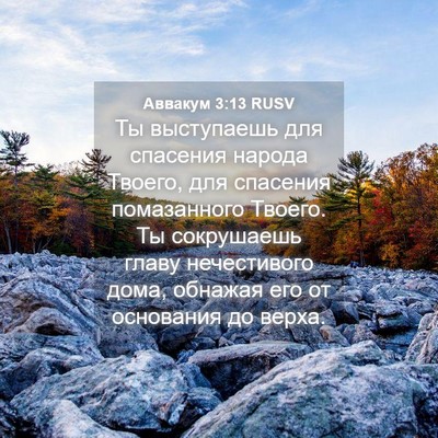 Picture 04 - Аввакум 3:13 RUSV - Ты выступаешь для спасения - Bible Verse Picture
