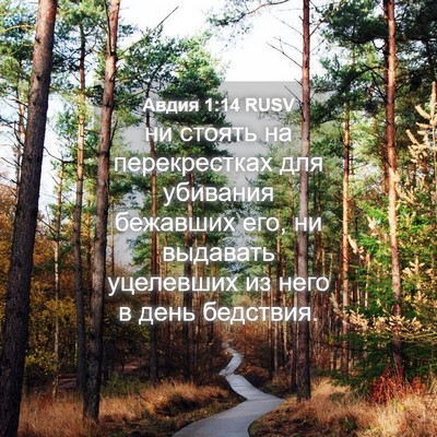 Picture 04 - Авдия 1:14 RUSV - ни стоять на перекрестках - Bible Verse Picture