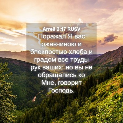 Picture 04 - Аггей 2:17 RUSV - Поражал Я вас ржавчиною и - Bible Verse Picture