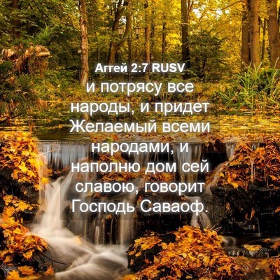 Picture 04 - Аггей 2:7 RUSV - и потрясу все народы, и - Bible Verse Picture