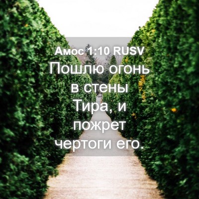 Picture 04 - Амос 1:10 RUSV - Пошлю огонь в стены Тира, и - Bible Verse Picture