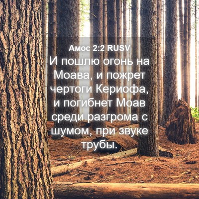 Picture 04 - Амос 2:2 RUSV - И пошлю огонь на Моава, и - Bible Verse Picture