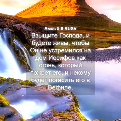 Picture 04 - Амос 5:6 RUSV - Взыщите Господа, и будете - Bible Verse Picture