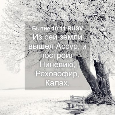 Picture 04 - Бытие 10:11 RUSV - Из сей земли вышел Ассур, и - Bible Verse Picture