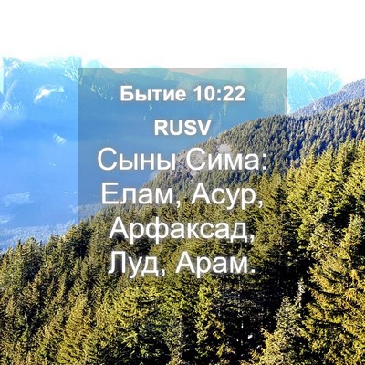 Picture 04 - Бытие 10:22 RUSV - Сыны Сима: Елам, Асур, - Bible Verse Picture